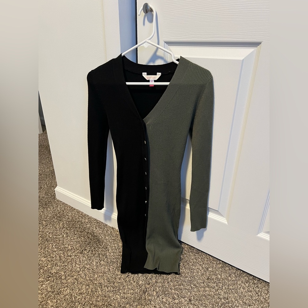 No Boundaries Black and green Ribbed Dress